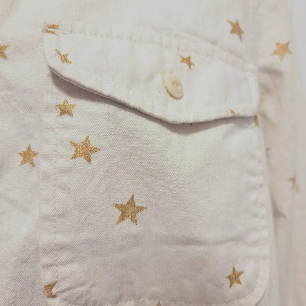 J.Crew Gold Star Ecru Heavyweight Chambray Shirt Jacket XS